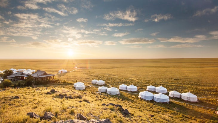 Huts in the desert