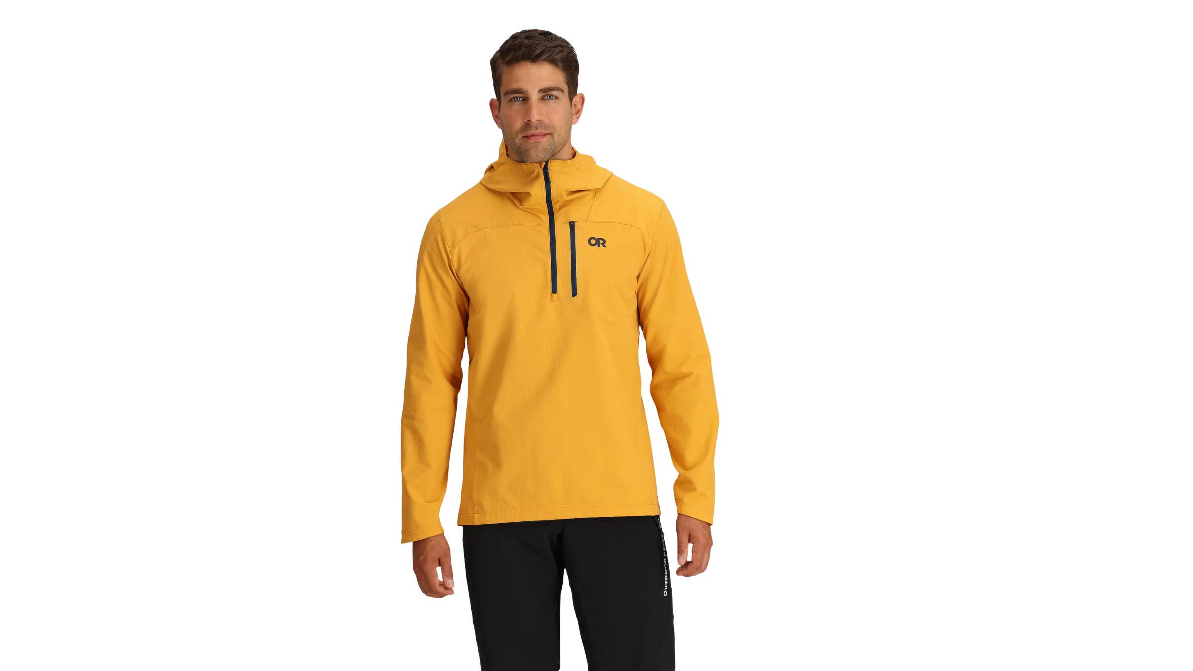 man in yellow hoodie