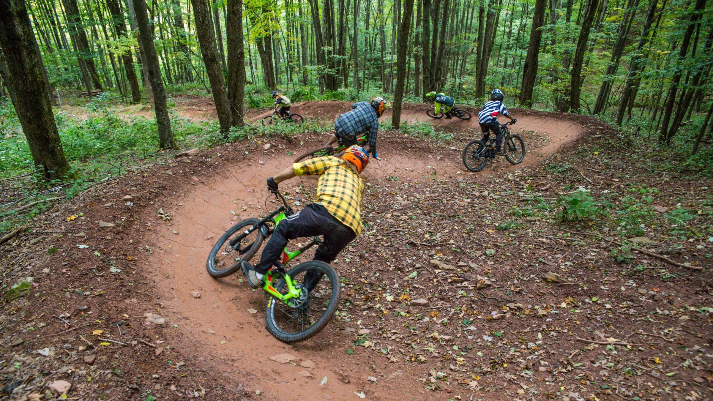 Singletrack banked turn