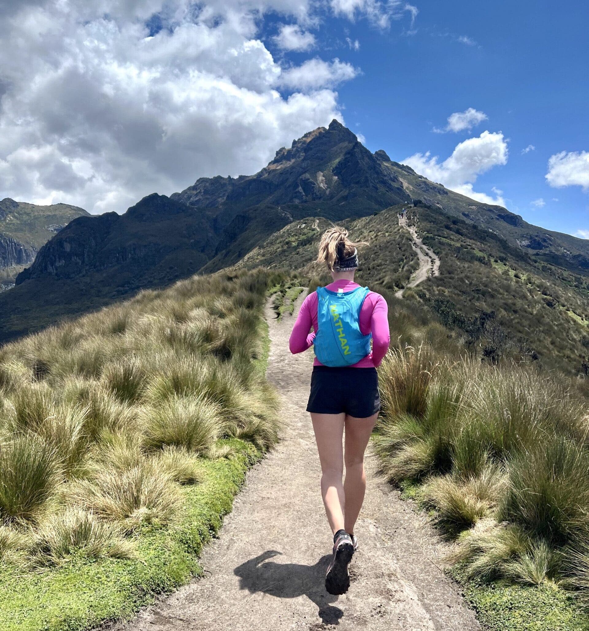 Running a trail up a mountain