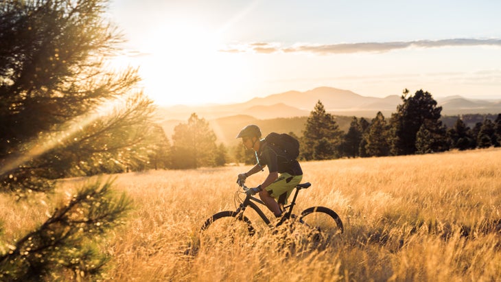 Biking at sunset