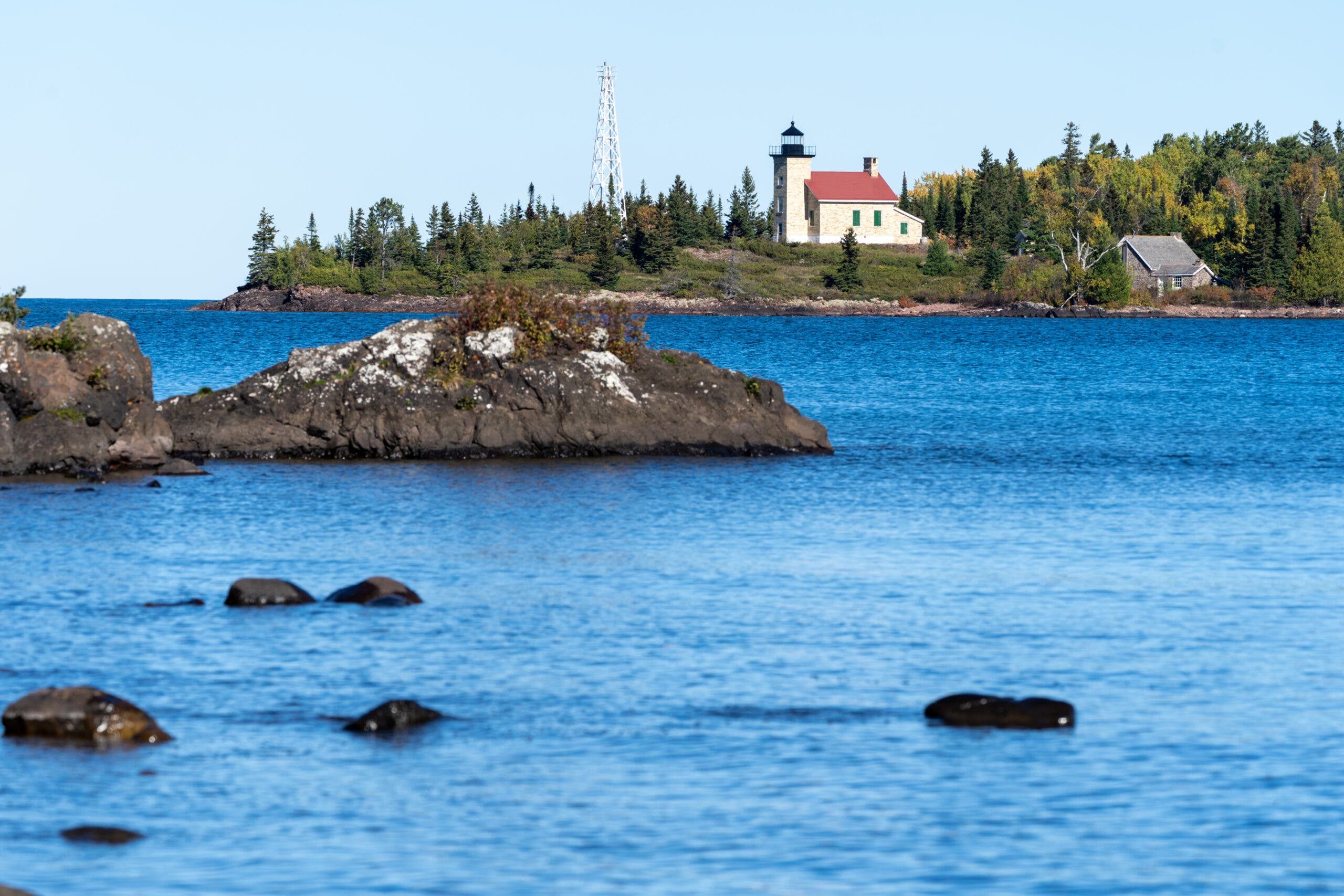 Copper Harbor Lighthouse on Lake Superior in Michigan
