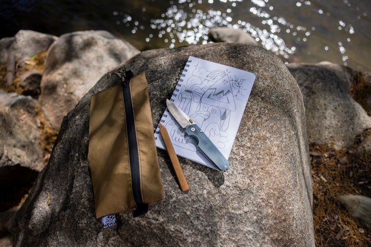 A Leatherman knife on a rock