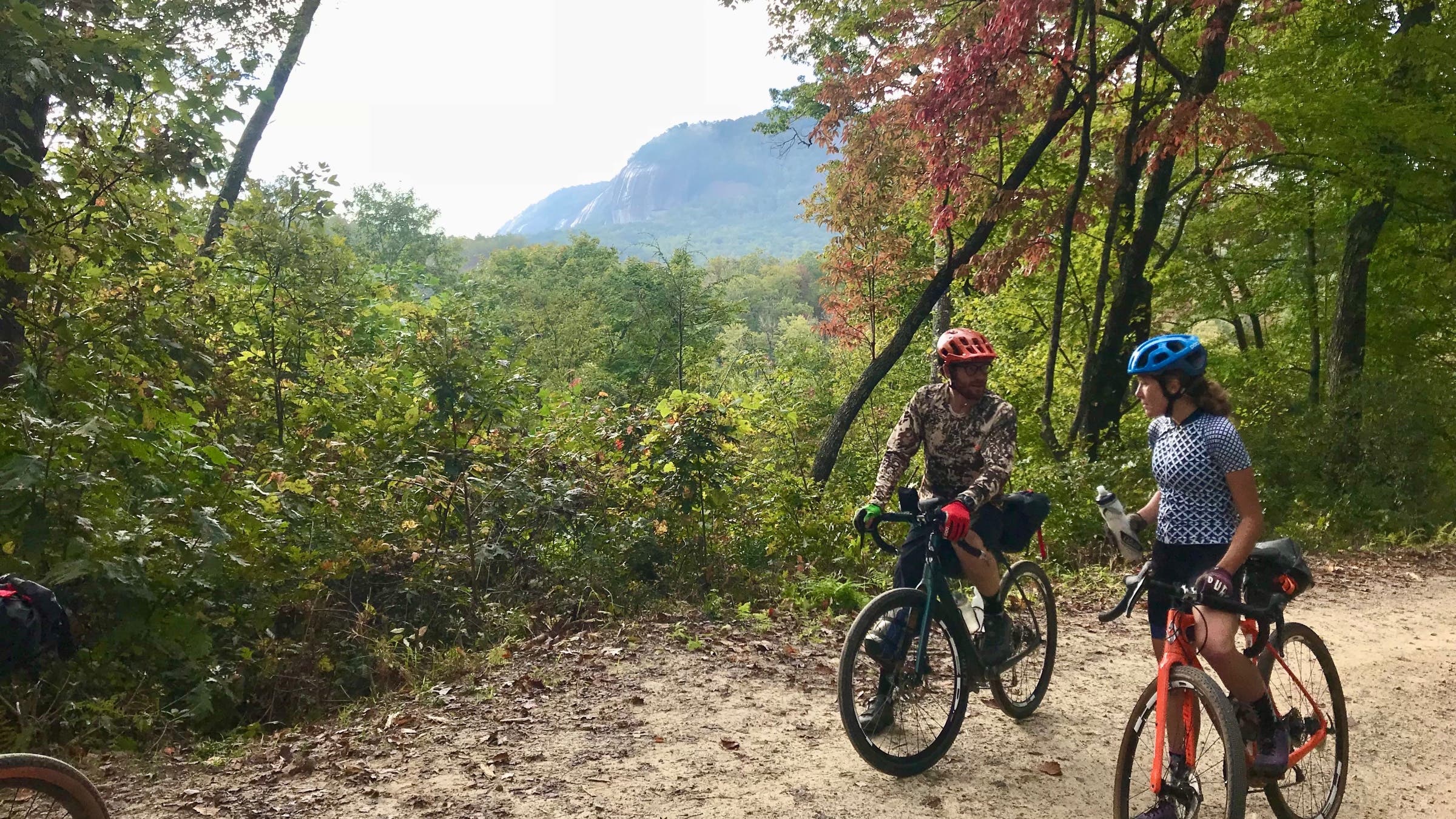 Bikers stop for a break
