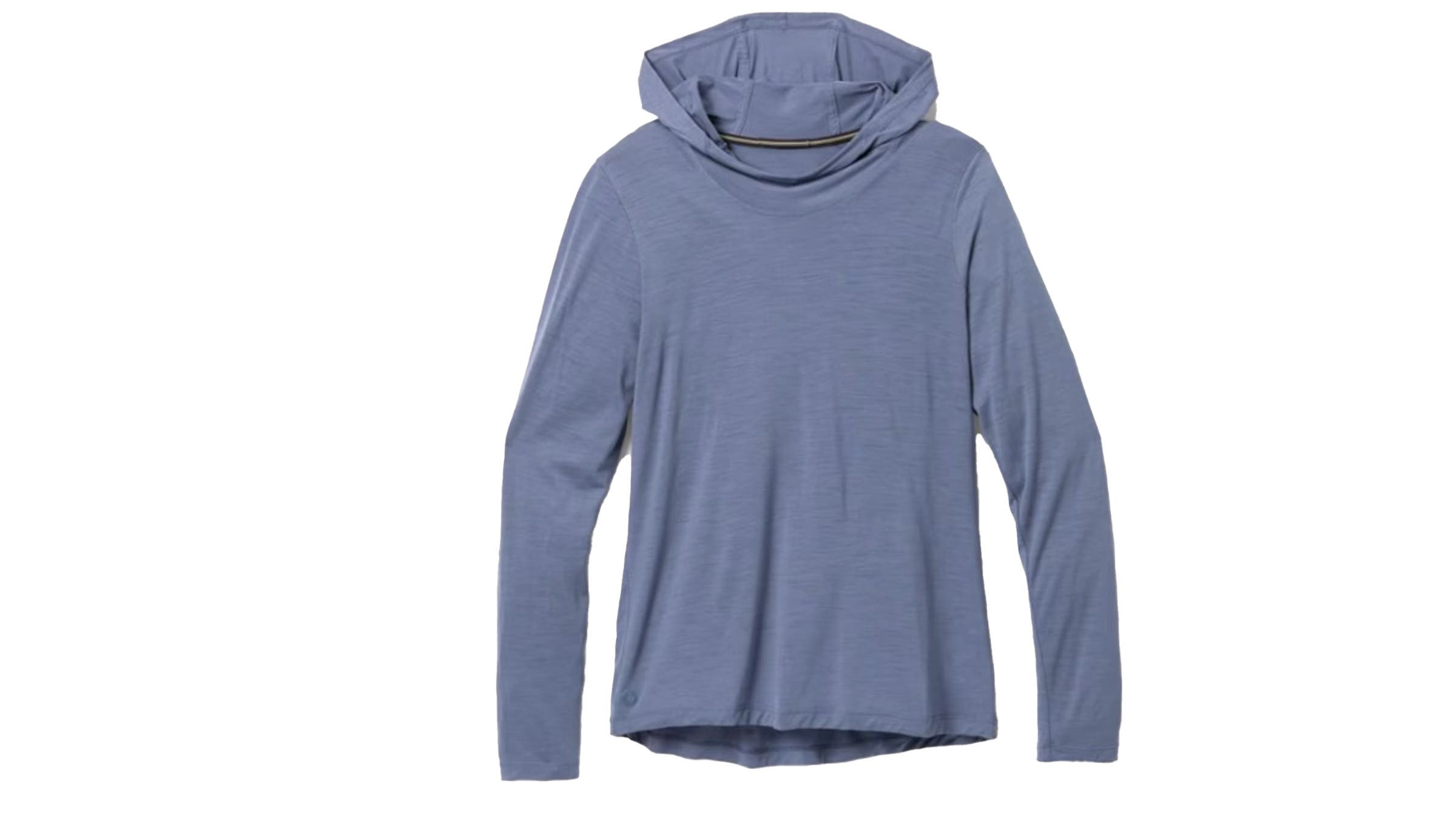 Blue Smartwool Active Ultralite Hoodie on white background
