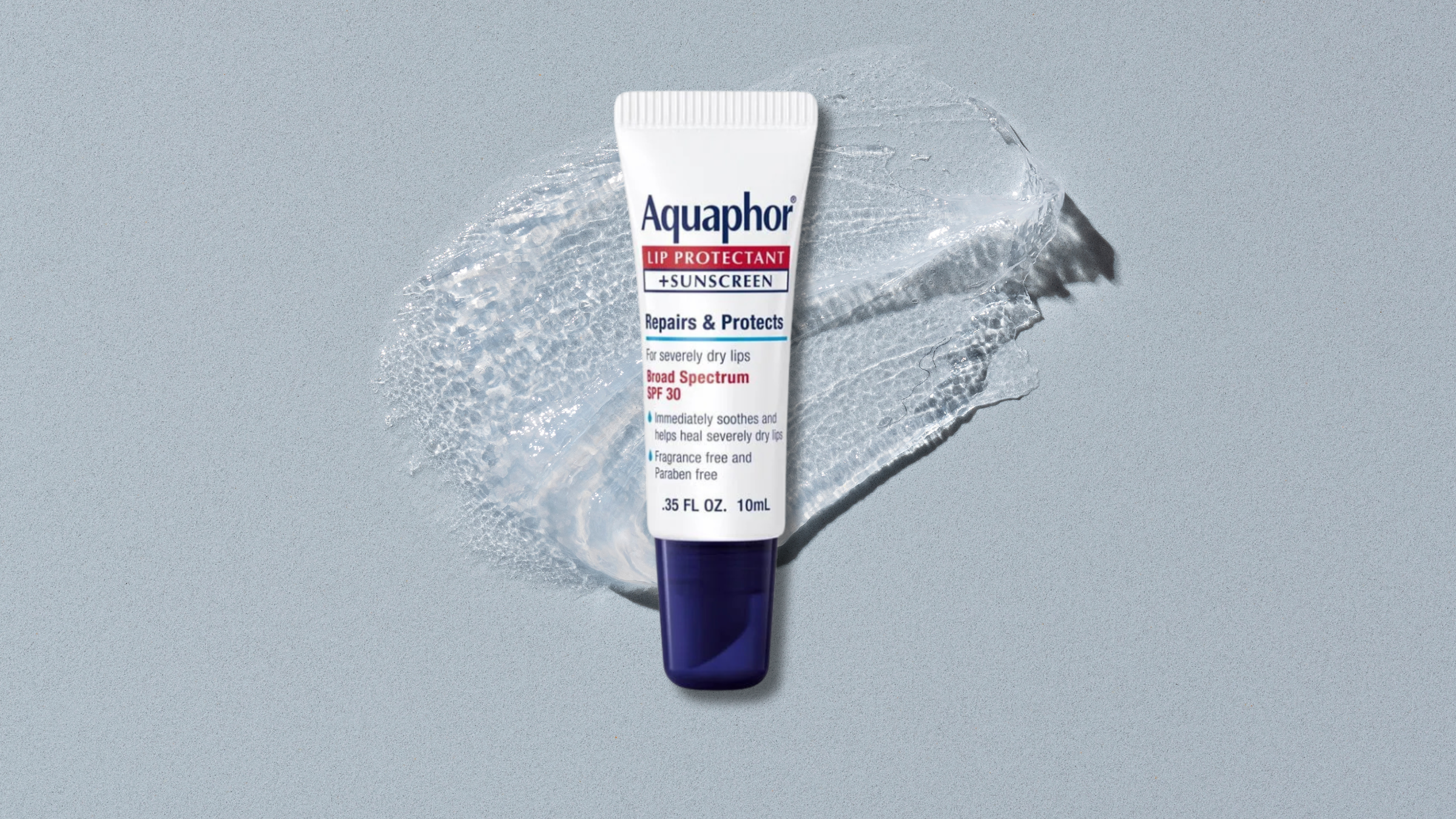 a tube of aquaphor on a background of petroleum jelly