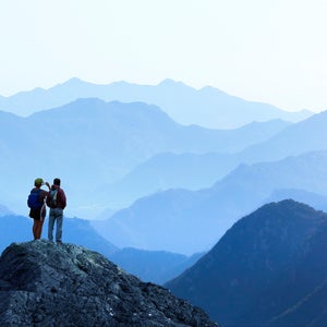 two people on mountain