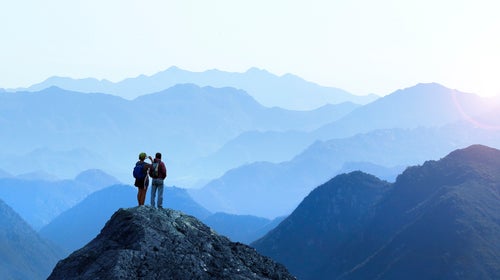 two people on mountain