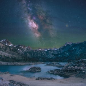 Night sky above the Sierra Nevada