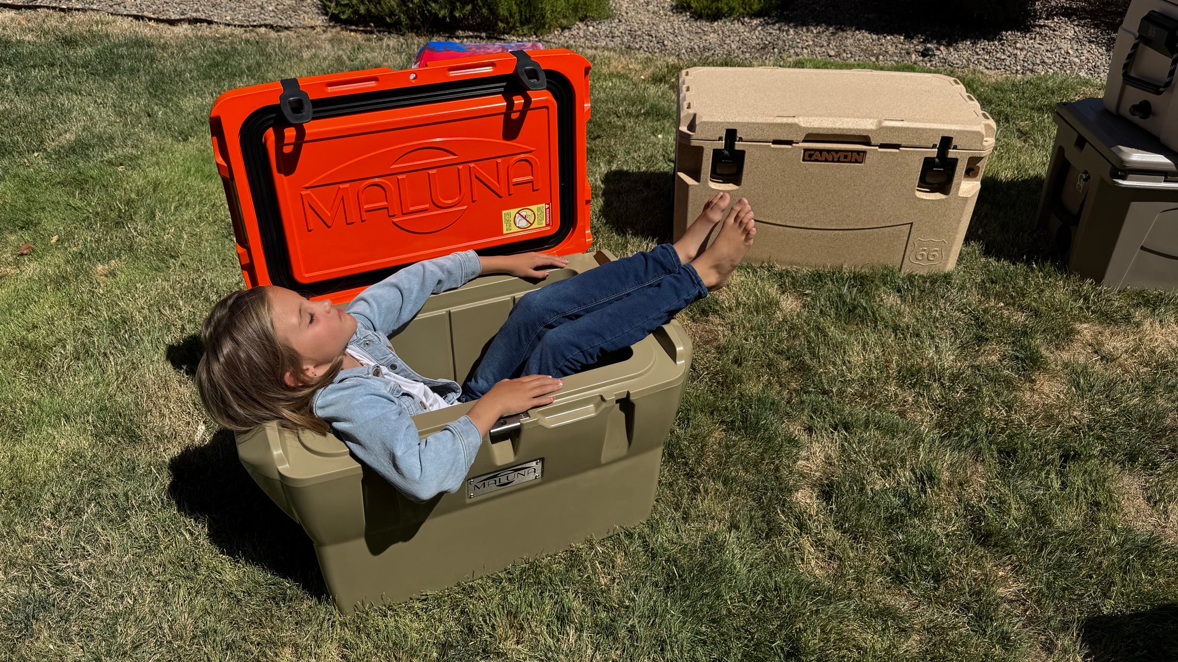 Kid testing cooler