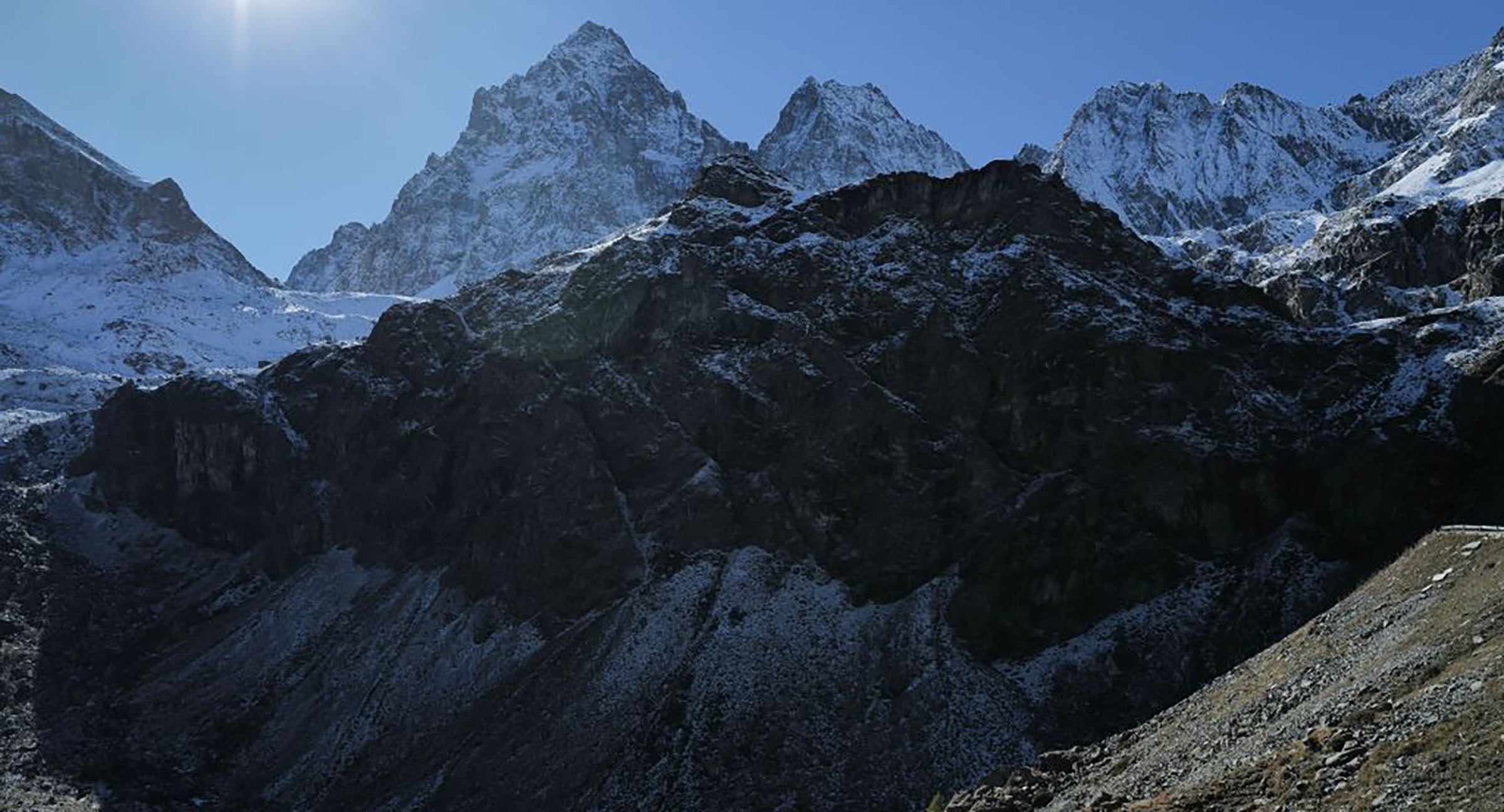 Monviso mountain towers above Turin