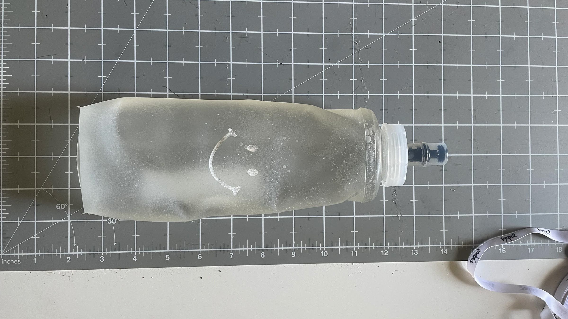 Soft flask on measurement background