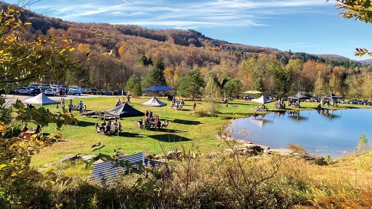 Upward Brewing, which serves local trout dip with crackers made from the brewery's grain.