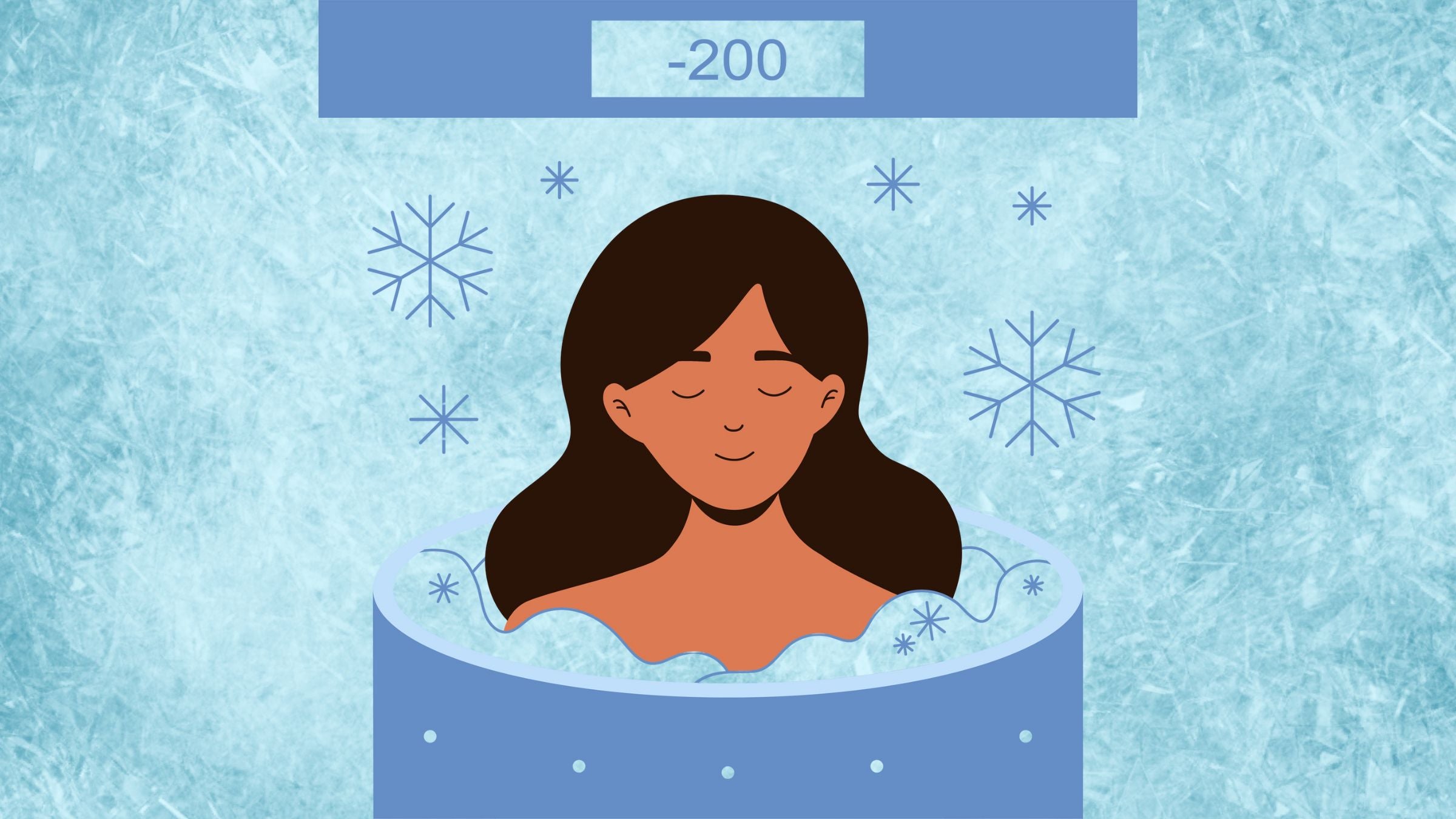 illustration of woman in cryo tank