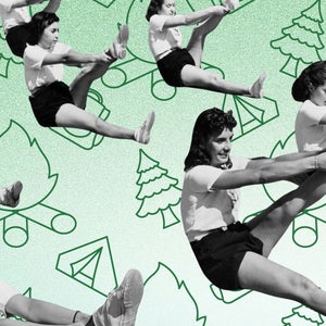 old fashioned high school girls in gym class