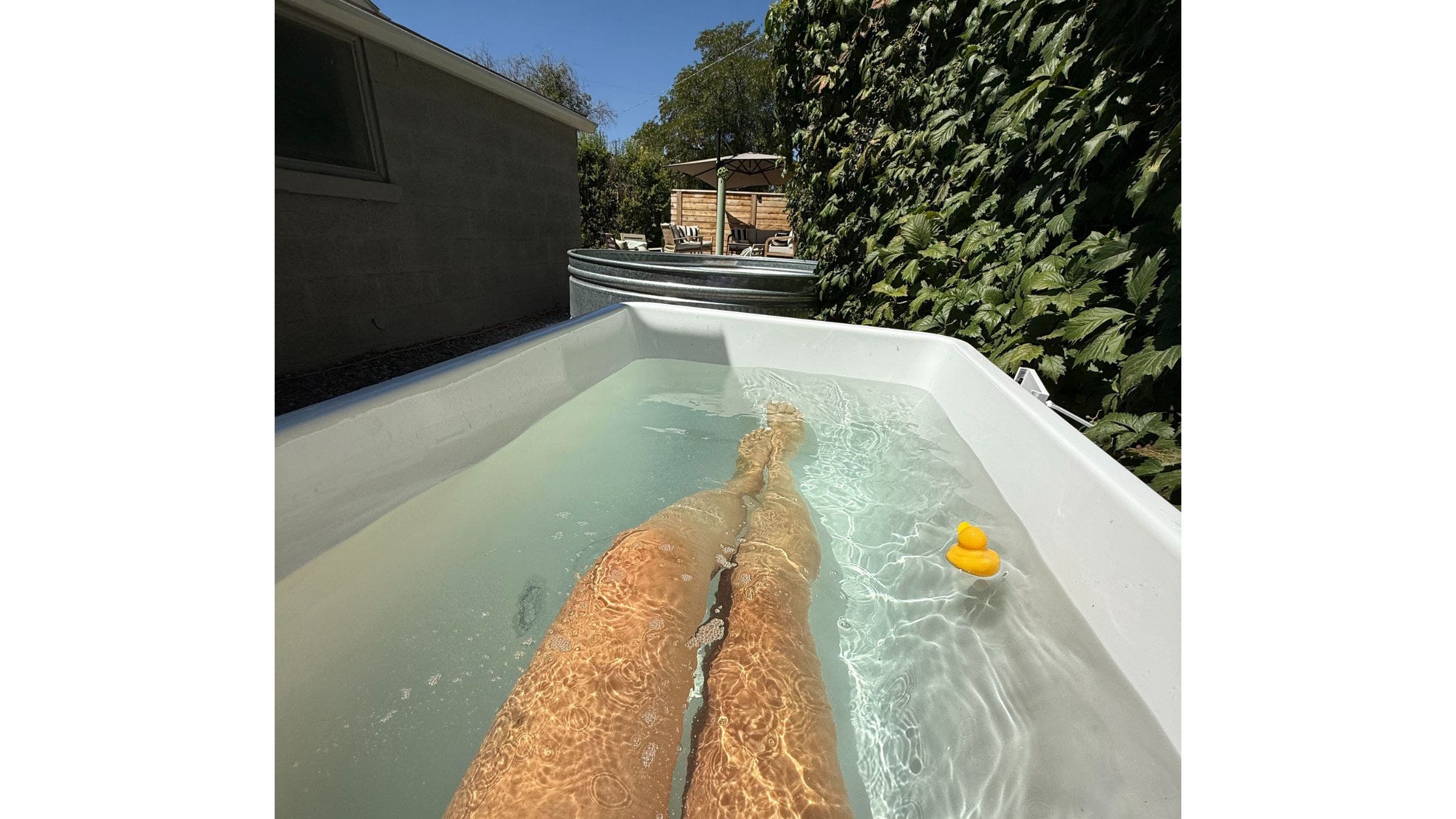 legs in a cold bath