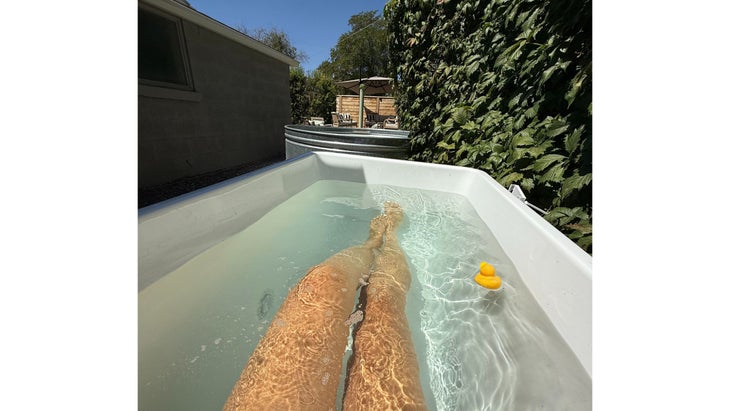legs in a cold bath