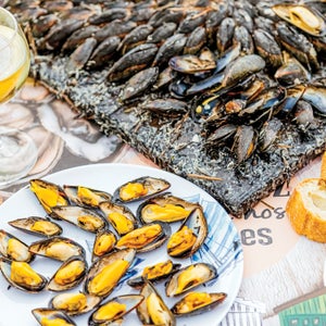 cooked mussels on a plate