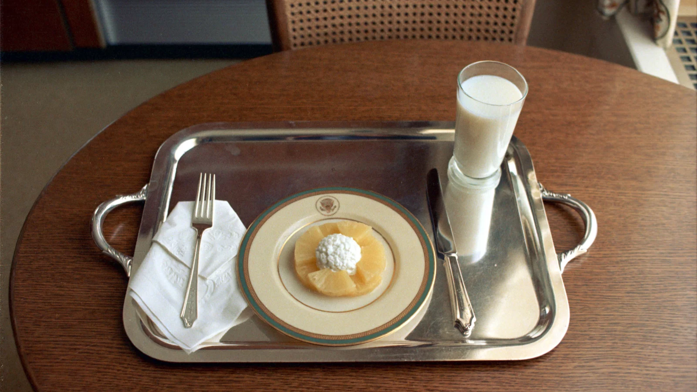 Richard Nixon's resignation meal of pineapple, milk and cottage cheese