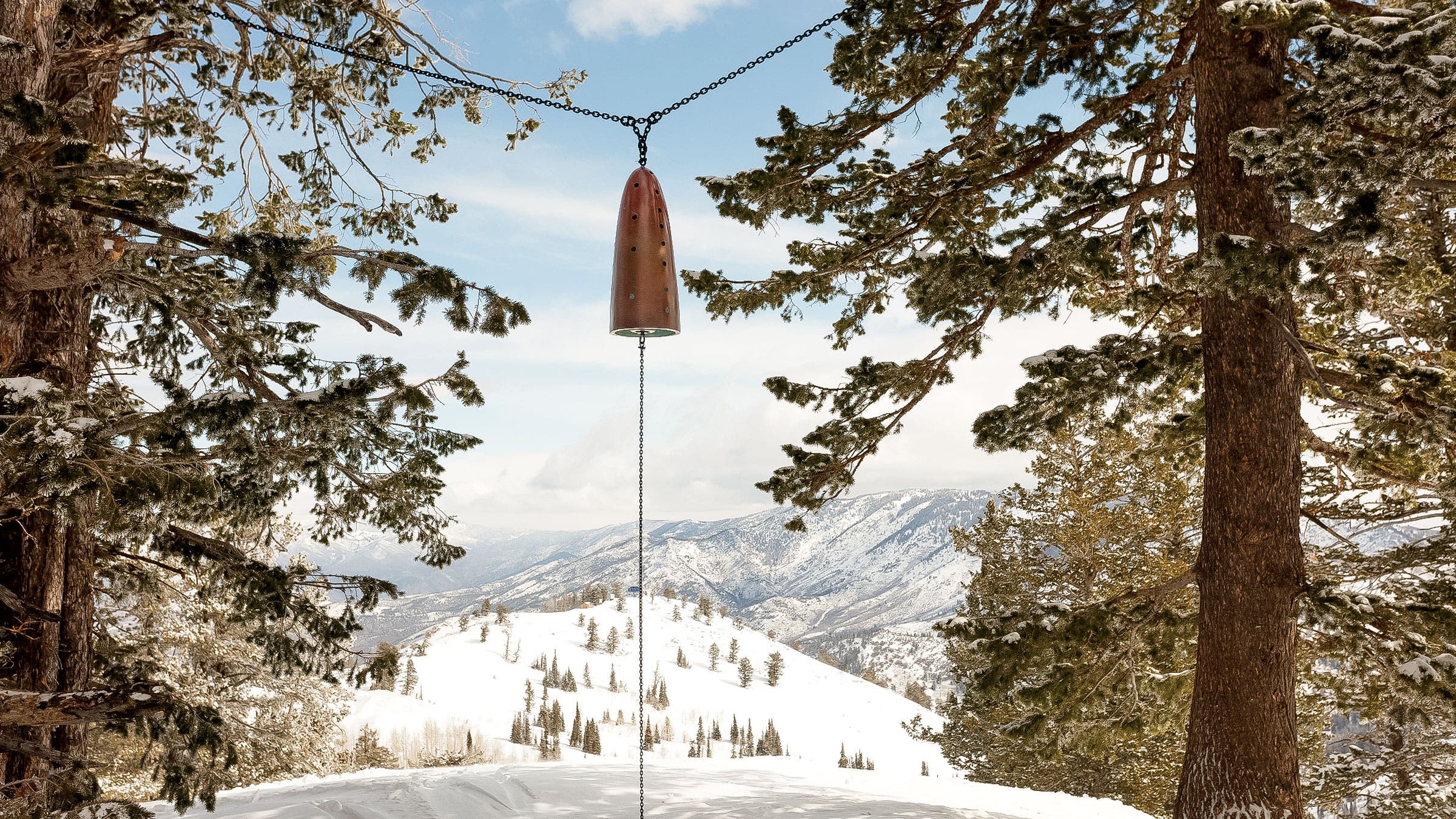 bronze bell at powder mountain ski resort
