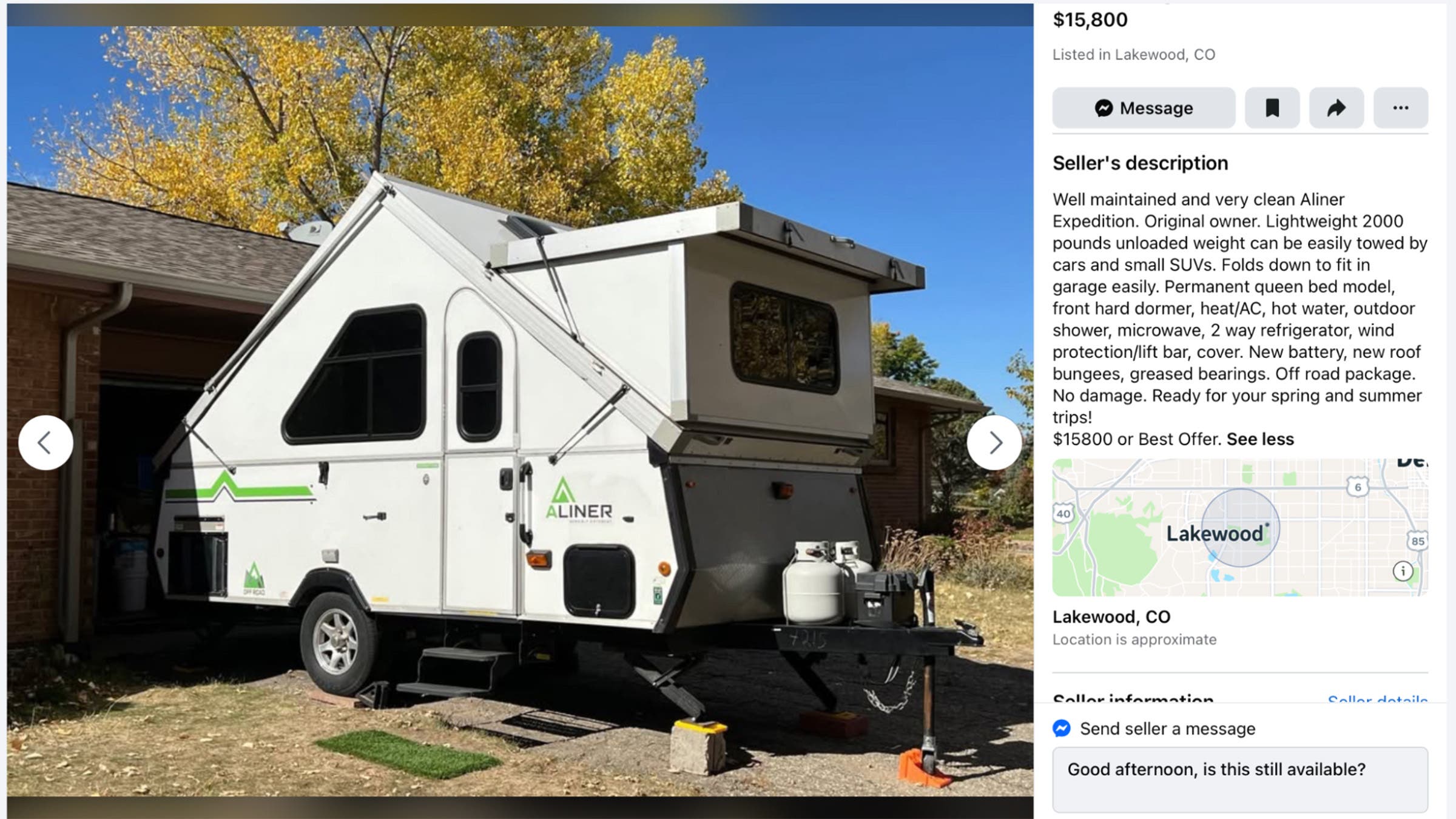 2021 Aliner Expedition camper in driveway