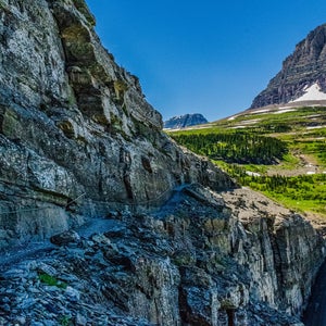 Clements Mountain at Logan Pass, Glacier National Park, Montana seen from the Highline Trail