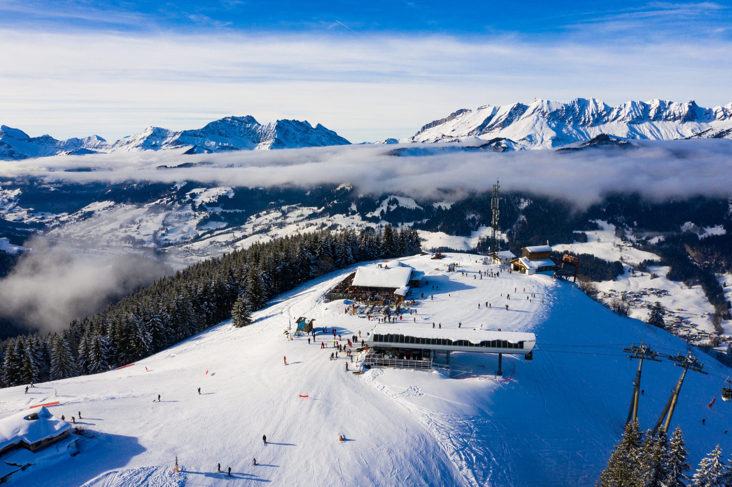 Ski station in Megeve (Megève) in Haute Savoie in French Alps of France