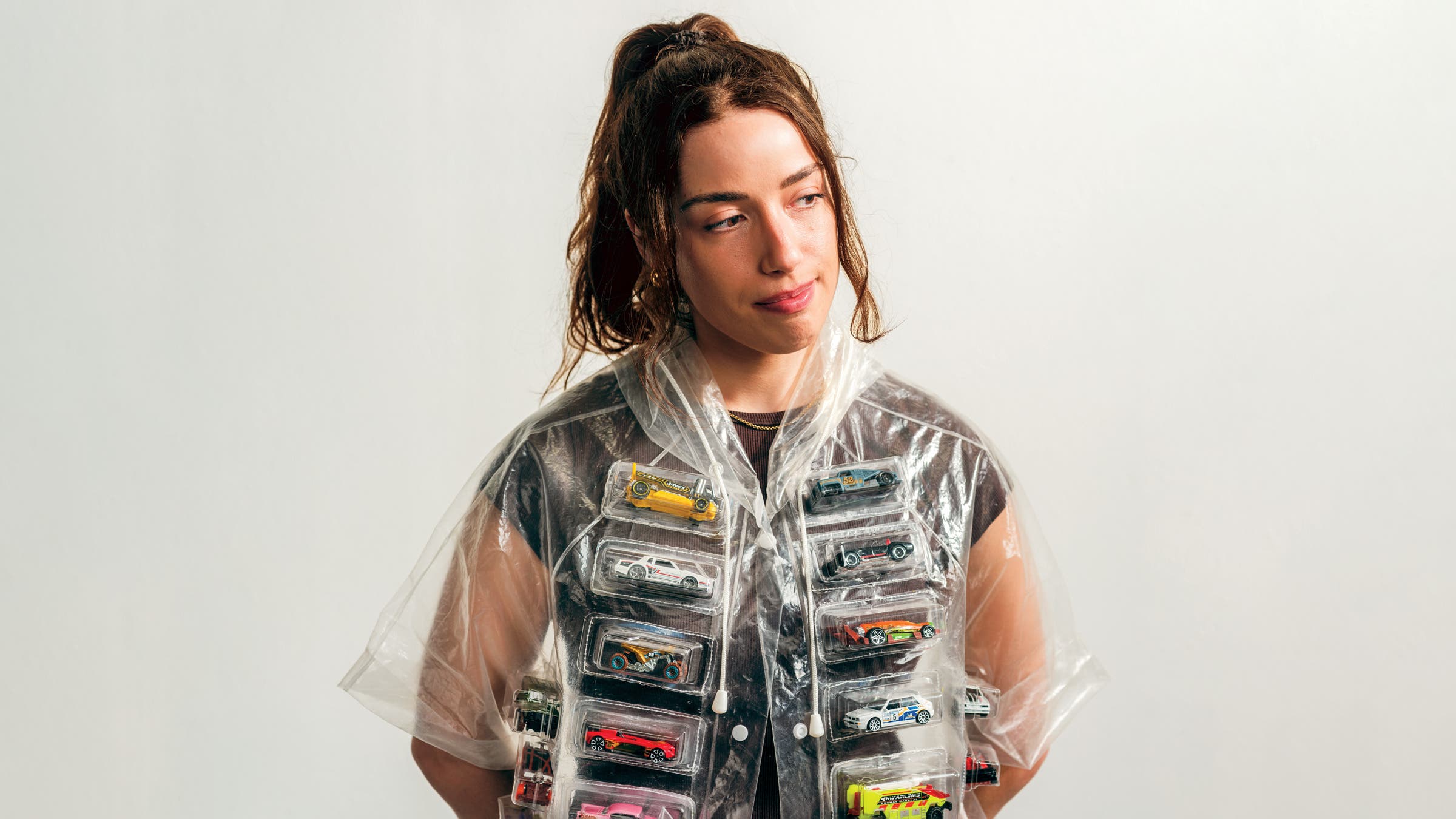 standing with a cars jacket