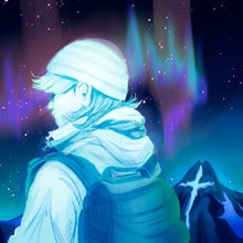 woman in front of Mount of the Holy Cross with Northern Lights
