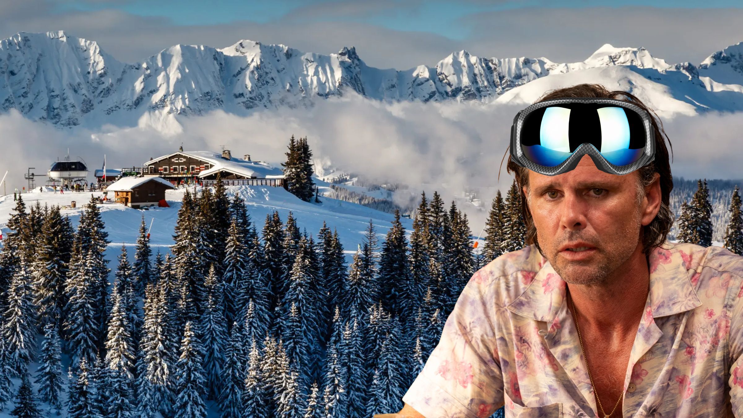 Walton Goggins in Ski Goggles