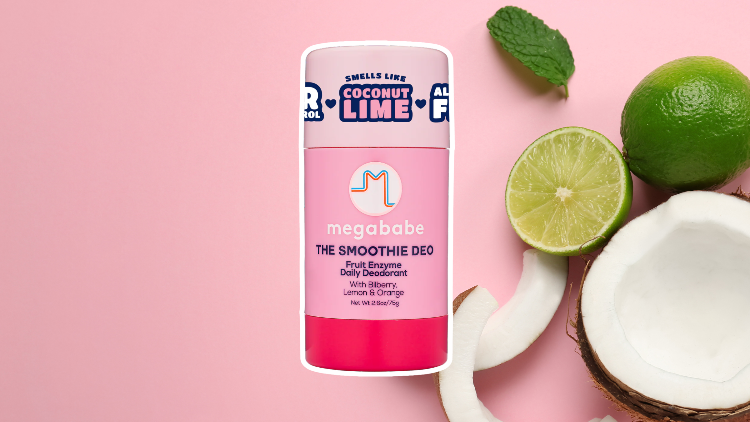 megababe smoothie deo on pink background