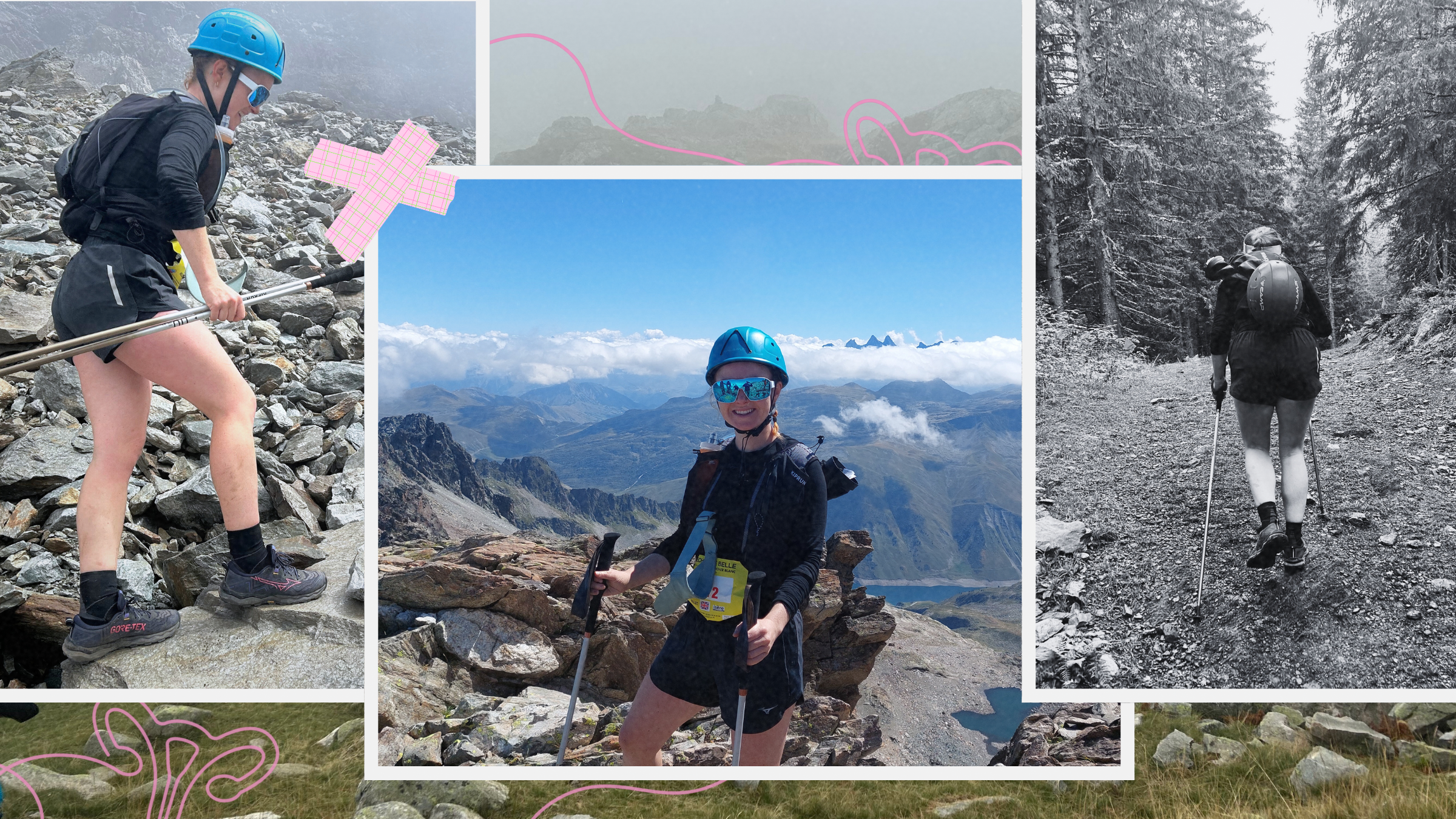 menstrual cup removal concept while running an alpine skyrace in france