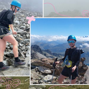 menstrual cup removal concept while running an alpine skyrace in france