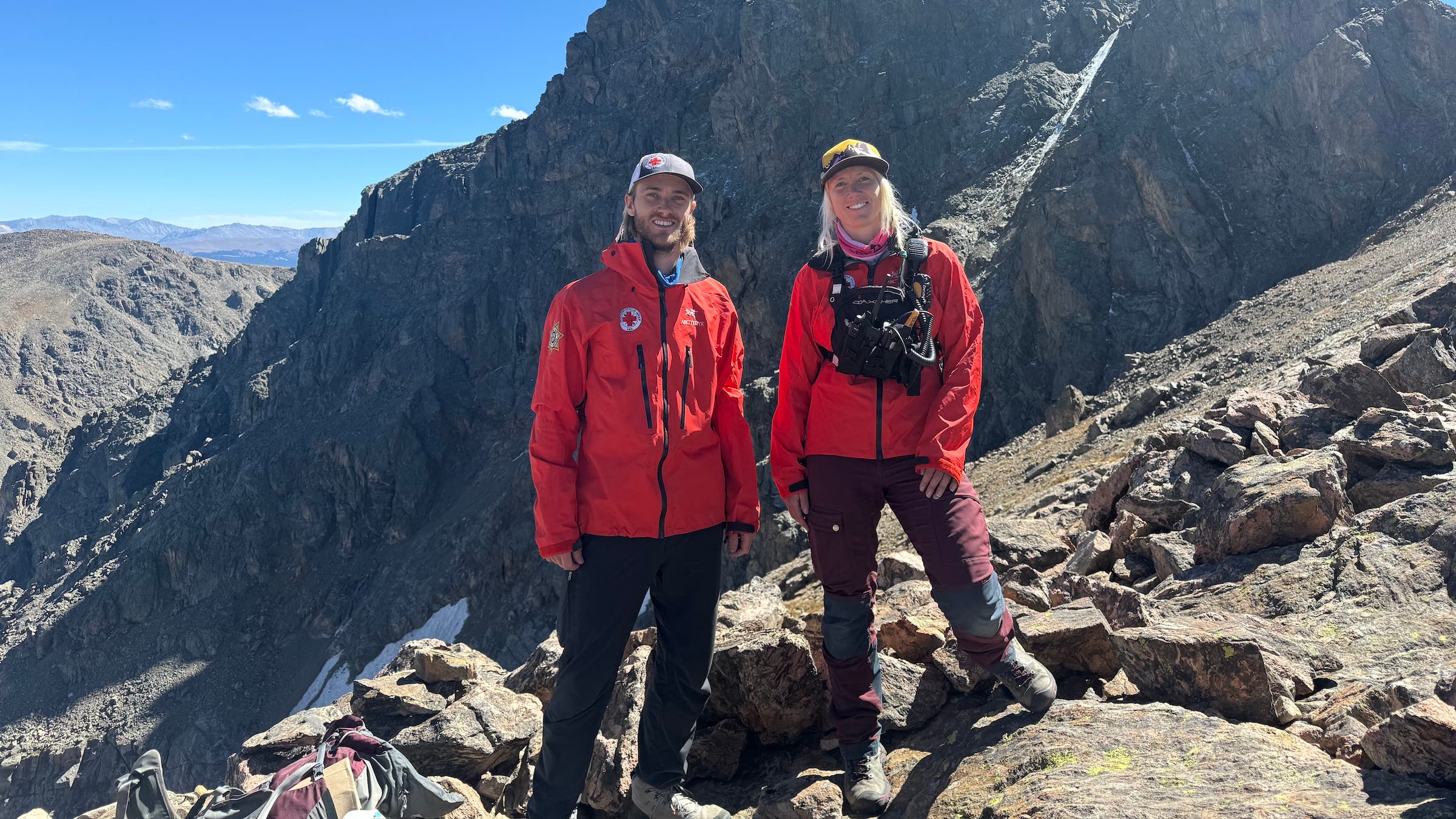 Zachary Smith and Erika German on the North Ridge of Mount of the Holy Cross in September, 2024