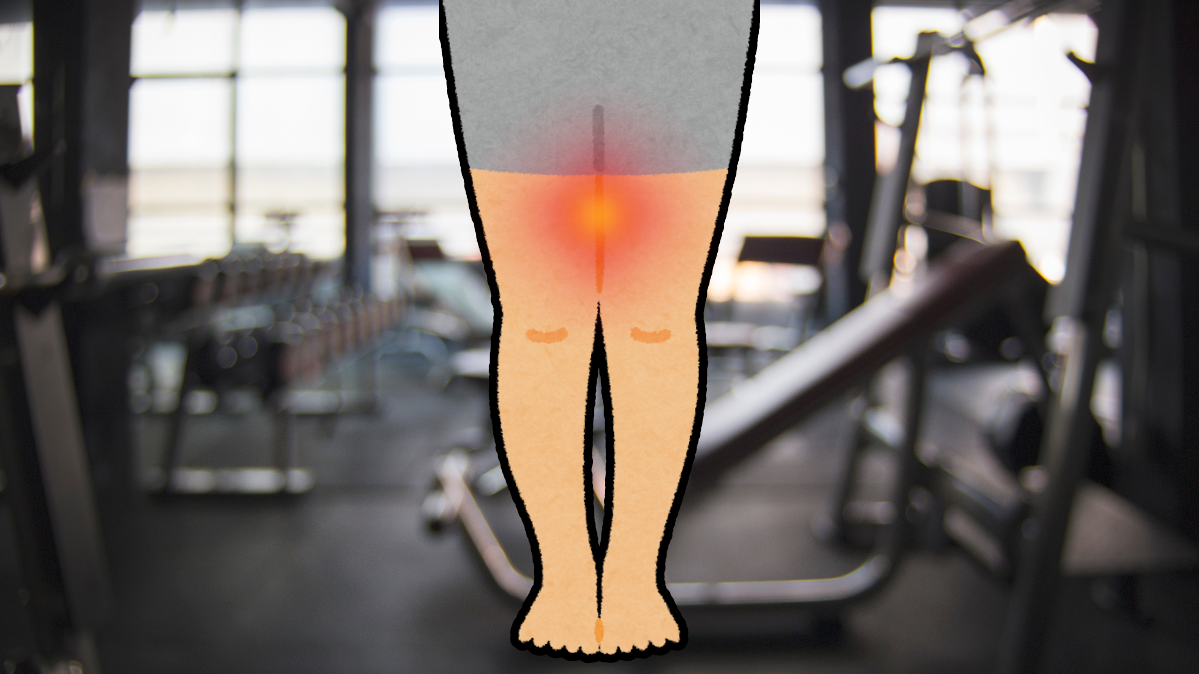 how to stop thigh chafing concept on gym background