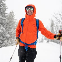 The Mountain Hardwear Kor Airshell Warm jacket in action on the Grand Teton.