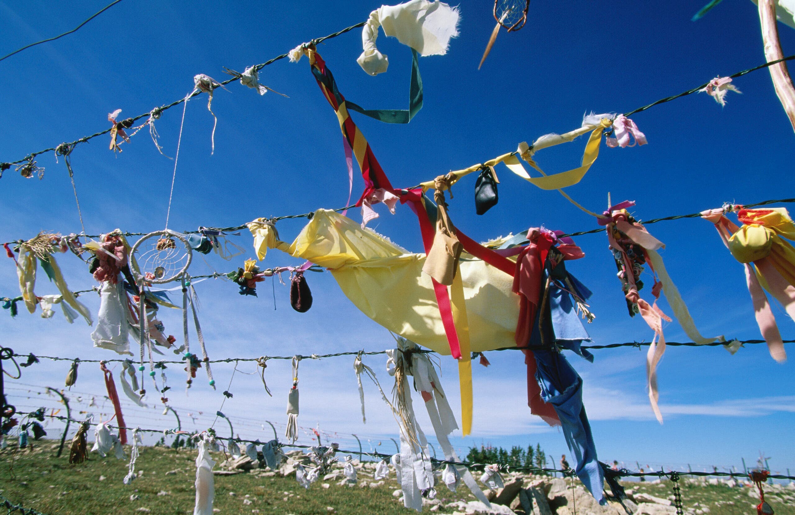 Indian medicine bundles at Medicine Wheel National Historic Landmark.