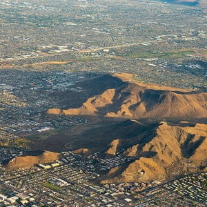 Aerial view of the Phoenix Mountains and Sunnyslope area north of the city