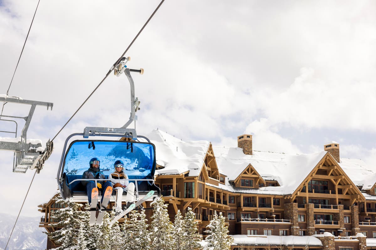 Couple on chairlift