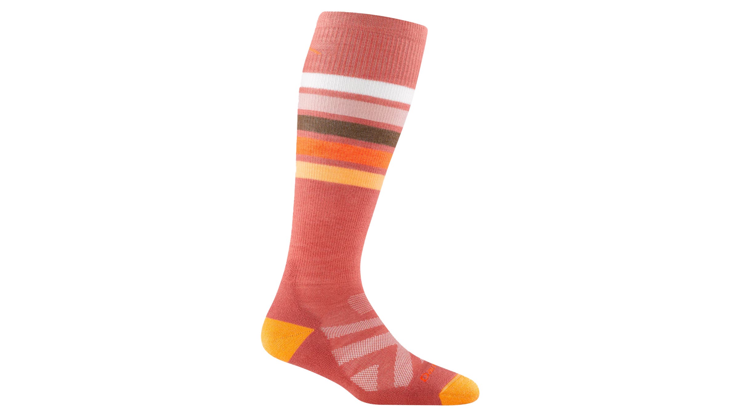 Darn Tough Women's Snowburst Over-the-Calf Midweight ski socks on white background