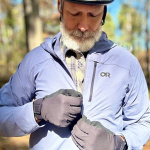 columnist graham averill testing mountain bike gear in the woods