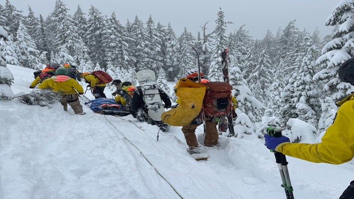 The snowboarder rescued on Mount Bachelor reported severe pain in his hips