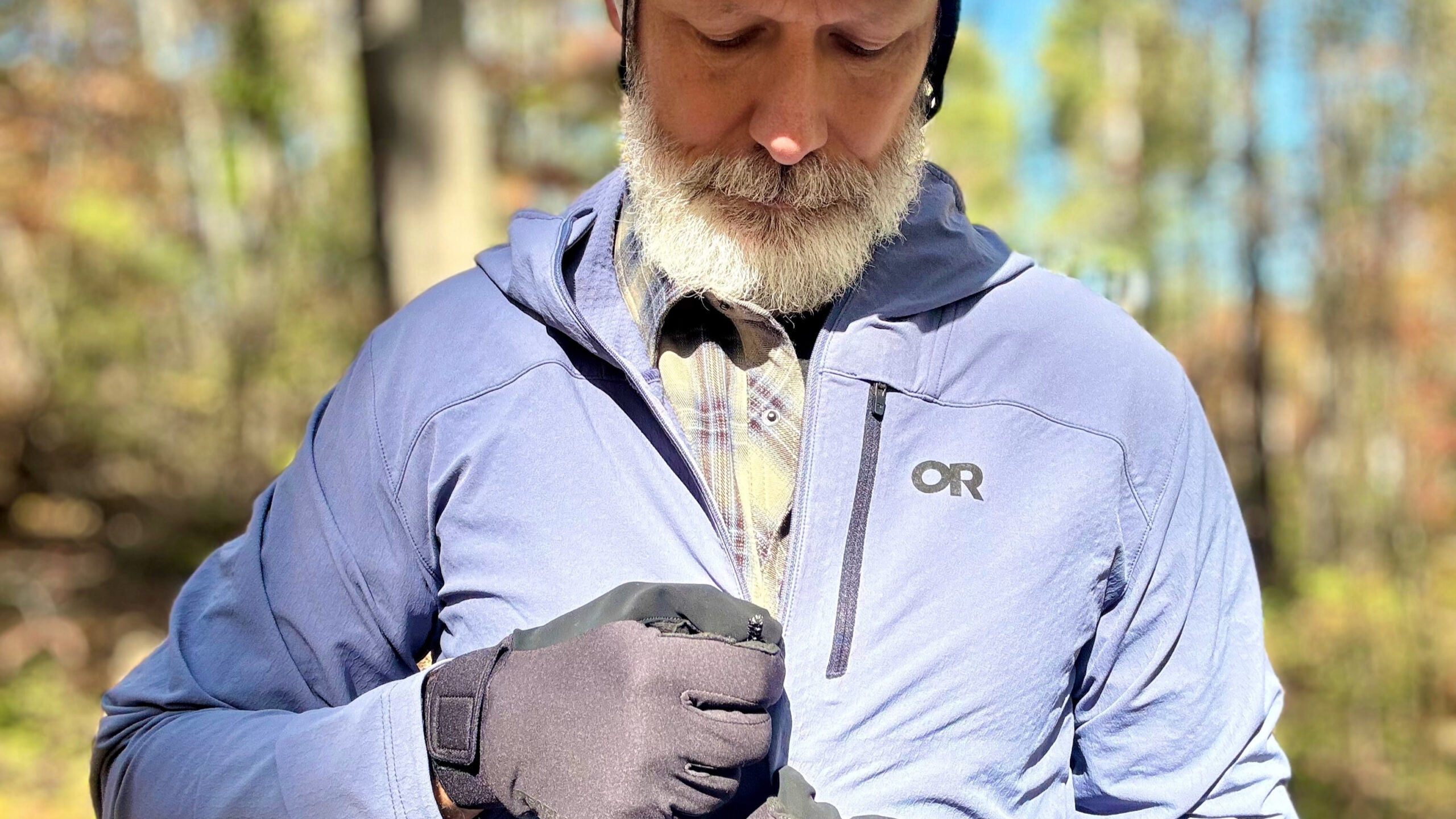 columnist graham averill testing mountain bike gear in the woods