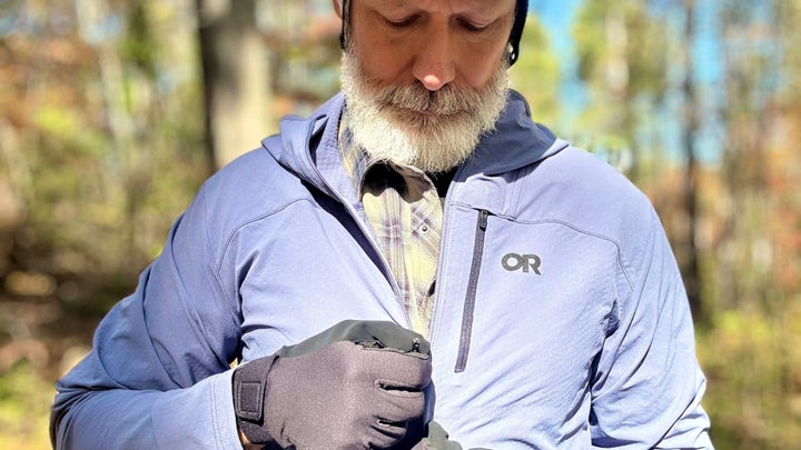 columnist graham averill testing mountain bike gear in the woods