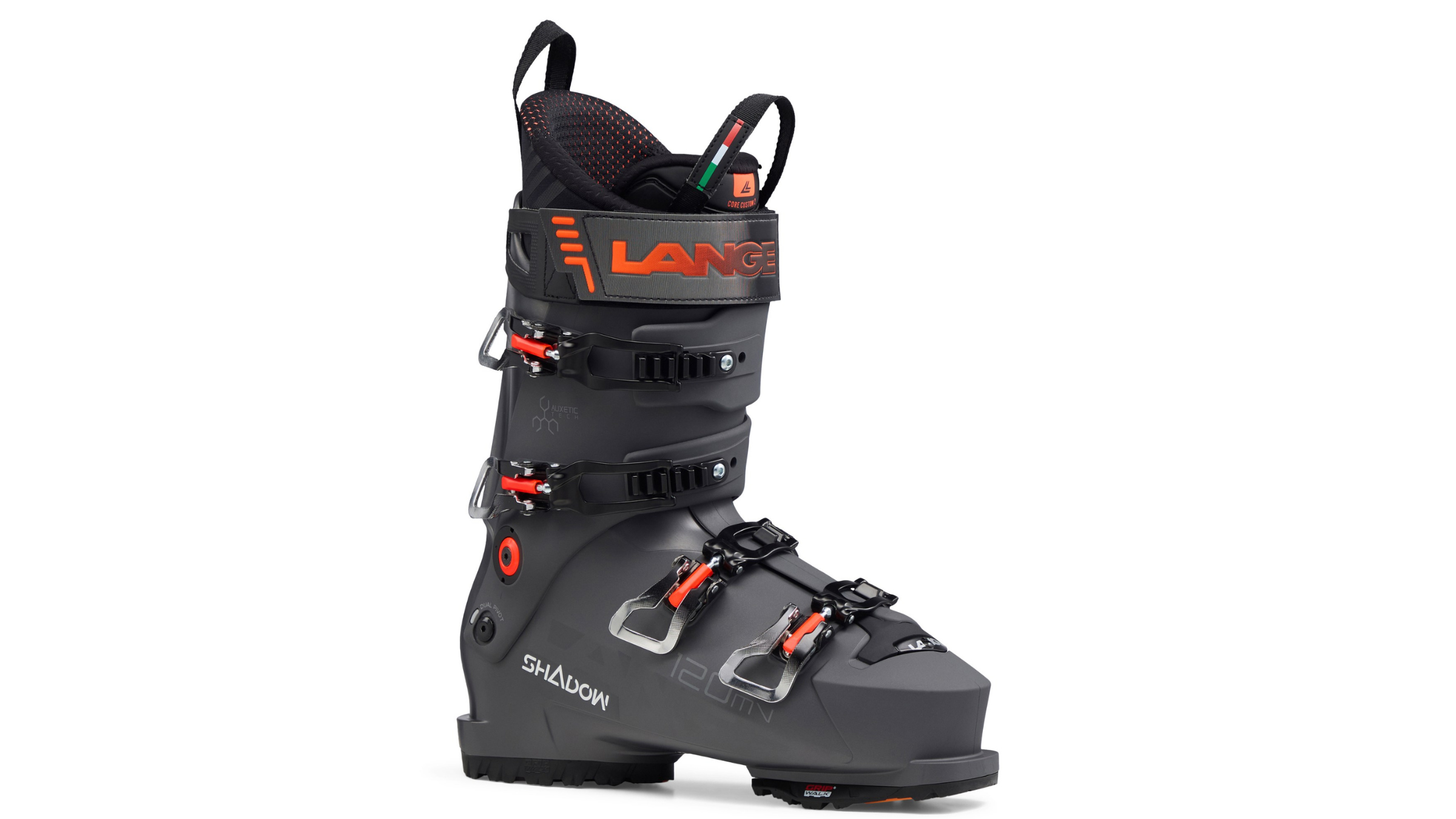 Lange Shadow 120 ski boots on white background