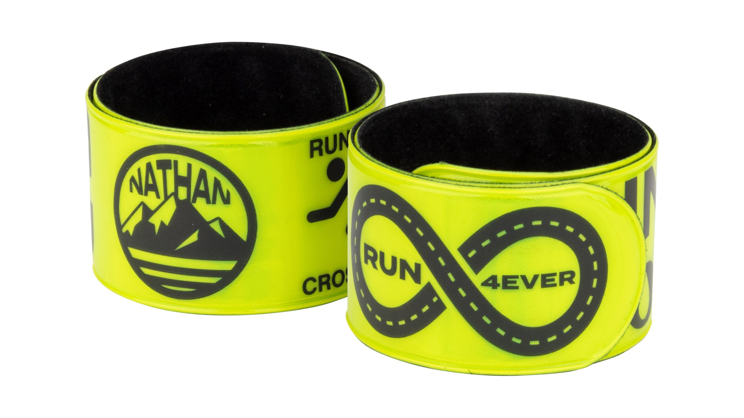 Bright yellow reflective Nathan slap bracelets