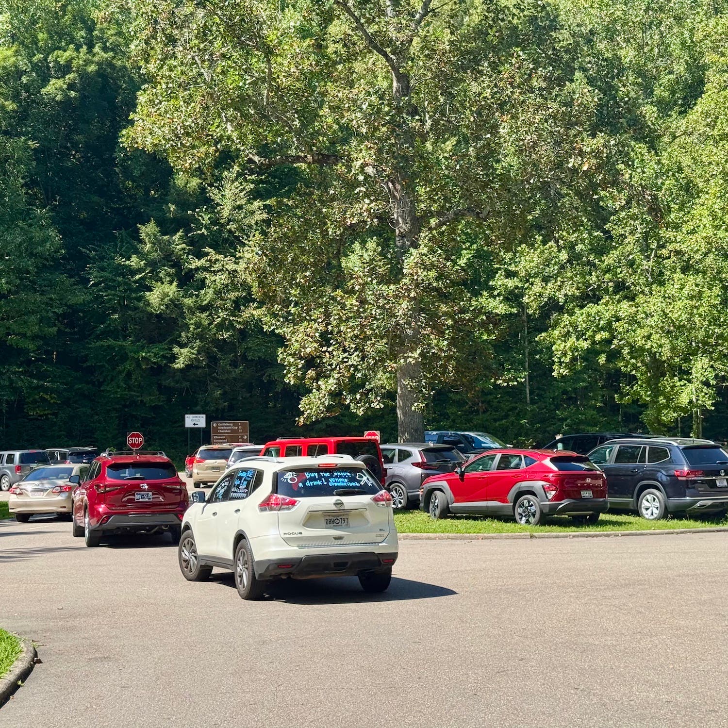 crowded parking lot