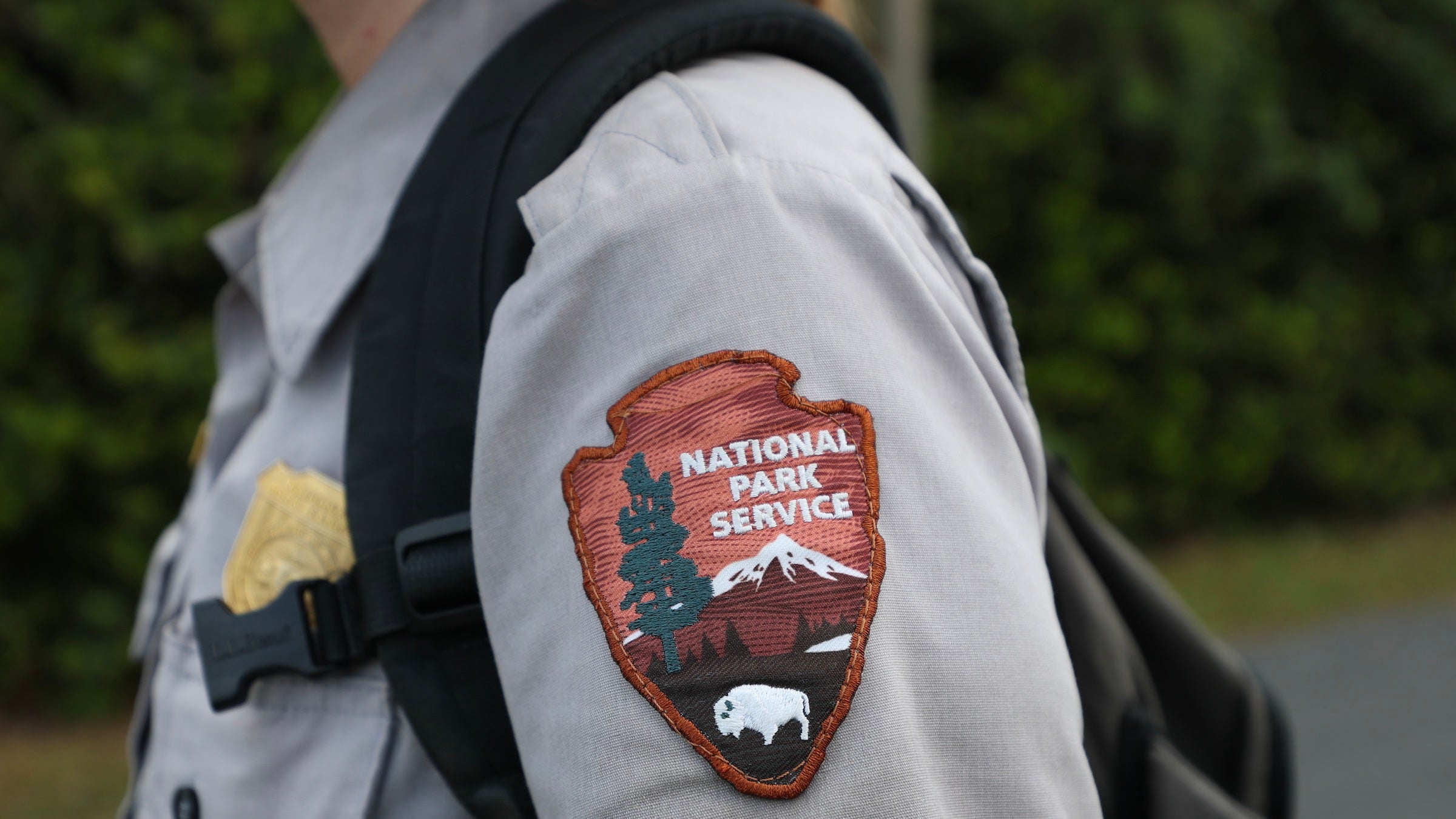 close up of ranger patch on ranger arm