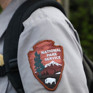 close up of ranger patch on ranger arm