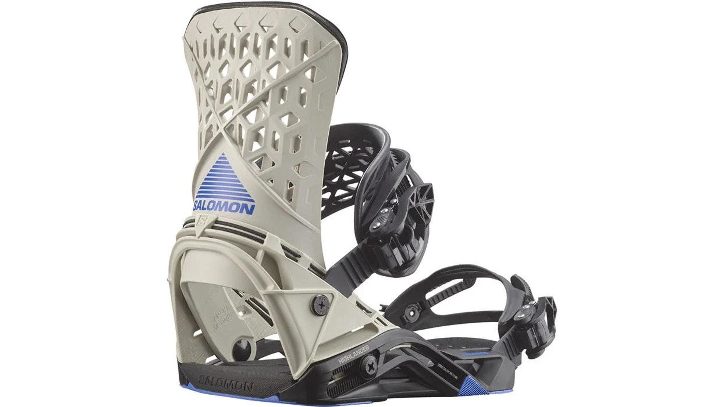 Salomon Highlander black and cream-colored snowboard bindings